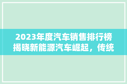 2023年度汽车销售排行榜揭晓新能源汽车崛起，传统车企面临挑战