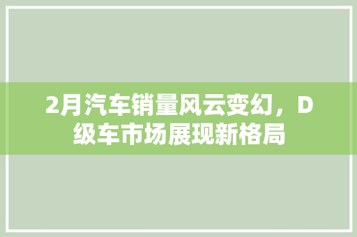 2月汽车销量风云变幻，D级车市场展现新格局