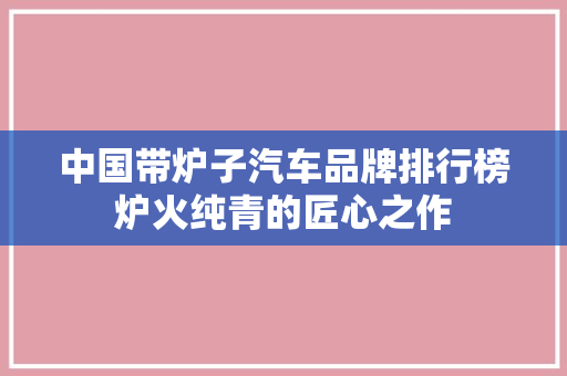 中国带炉子汽车品牌排行榜炉火纯青的匠心之作