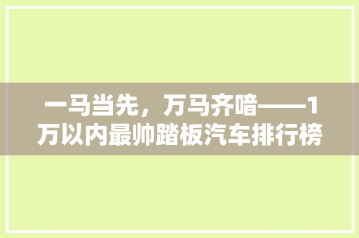 一马当先，万马齐喑——1万以内最帅踏板汽车排行榜