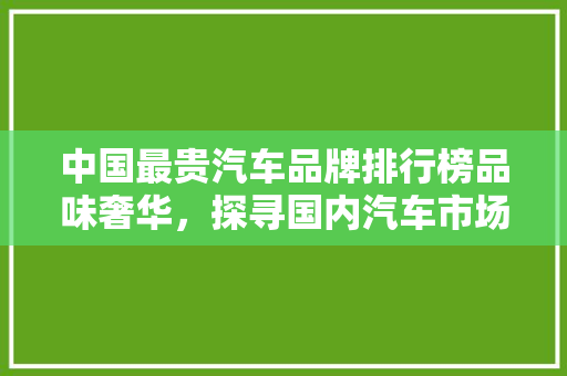 中国最贵汽车品牌排行榜品味奢华，探寻国内汽车市场的顶级盛宴