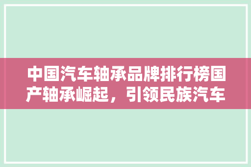 中国汽车轴承品牌排行榜国产轴承崛起，引领民族汽车工业腾飞