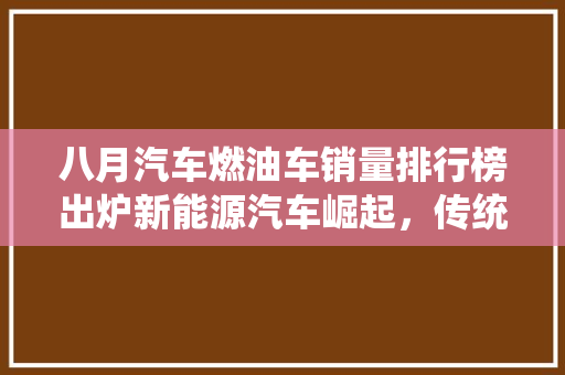 八月汽车燃油车销量排行榜出炉新能源汽车崛起，传统燃油车市场遇冷