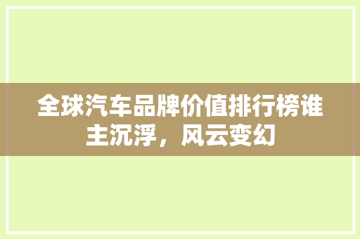 全球汽车品牌价值排行榜谁主沉浮，风云变幻