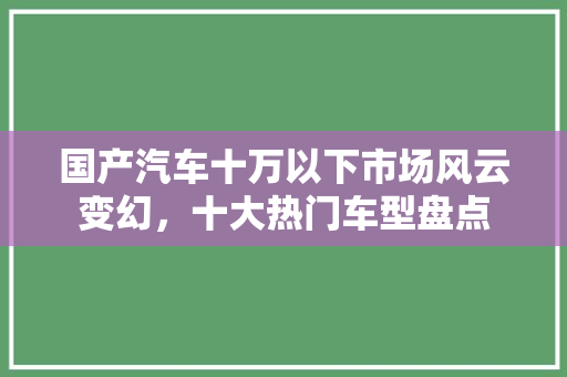国产汽车十万以下市场风云变幻，十大热门车型盘点