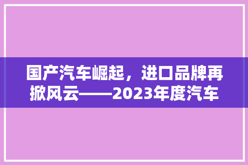 国产汽车崛起，进口品牌再掀风云——2023年度汽车品牌排行榜
