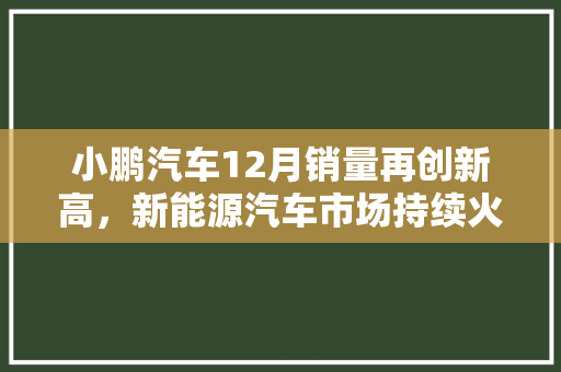小鹏汽车12月销量再创新高，新能源汽车市场持续火热