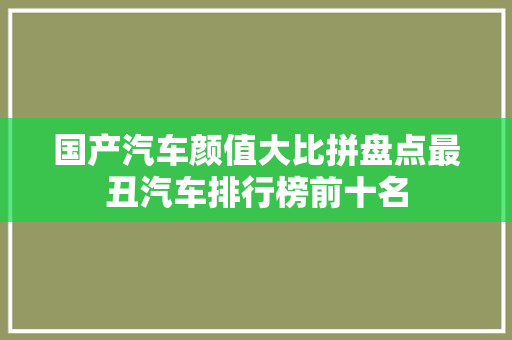 国产汽车颜值大比拼盘点最丑汽车排行榜前十名