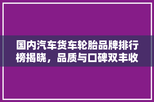 国内汽车货车轮胎品牌排行榜揭晓，品质与口碑双丰收