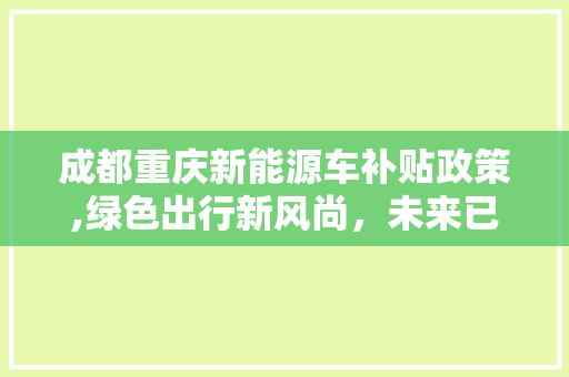 成都重庆新能源车补贴政策,绿色出行新风尚，未来已来
