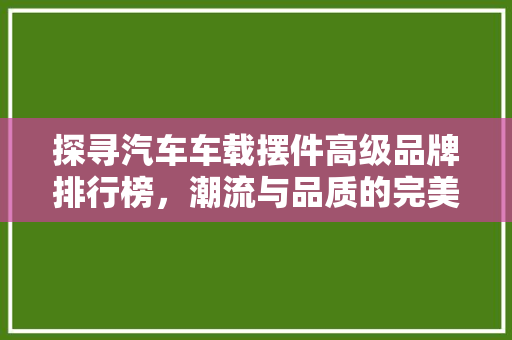 探寻汽车车载摆件高级品牌排行榜，潮流与品质的完美融合