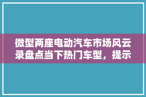 微型两座电动汽车市场风云录盘点当下热门车型，提示未来发展趋势