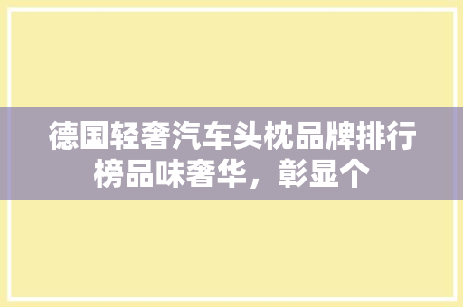德国轻奢汽车头枕品牌排行榜品味奢华，彰显个