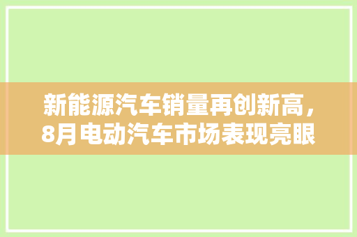 新能源汽车销量再创新高，8月电动汽车市场表现亮眼