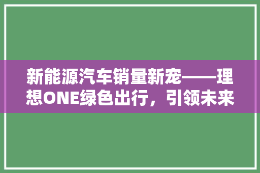 新能源汽车销量新宠——理想ONE绿色出行，引领未来