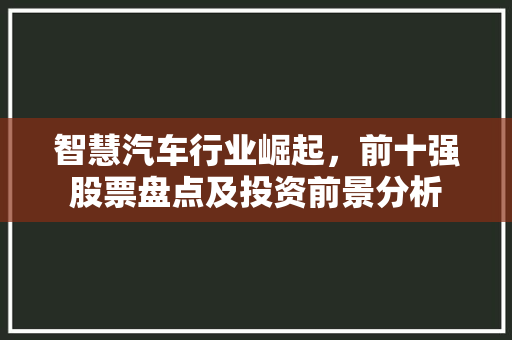 智慧汽车行业崛起，前十强股票盘点及投资前景分析