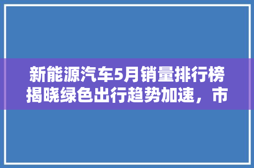 新能源汽车5月销量排行榜揭晓绿色出行趋势加速，市场潜力巨大