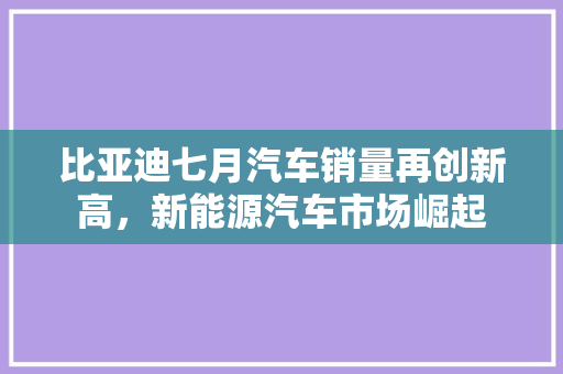 比亚迪七月汽车销量再创新高，新能源汽车市场崛起