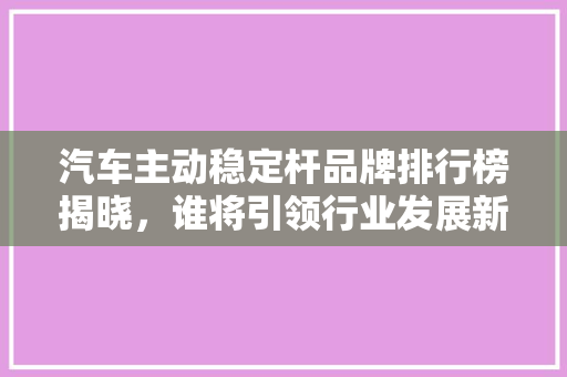 汽车主动稳定杆品牌排行榜揭晓，谁将引领行业发展新潮流