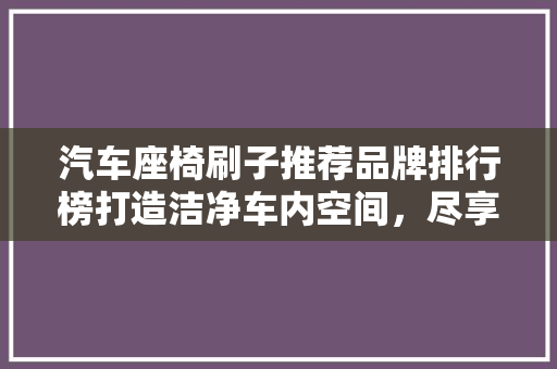 汽车座椅刷子推荐品牌排行榜打造洁净车内空间，尽享舒适驾驶体验