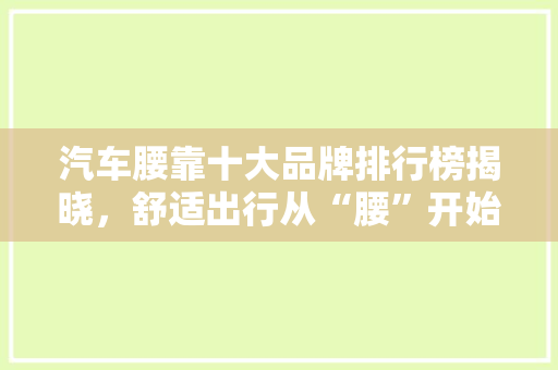 汽车腰靠十大品牌排行榜揭晓，舒适出行从“腰”开始
