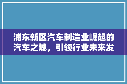 浦东新区汽车制造业崛起的汽车之城，引领行业未来发展