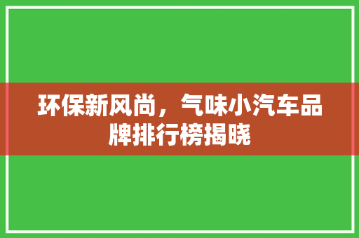 环保新风尚，气味小汽车品牌排行榜揭晓