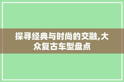 探寻经典与时尚的交融,大众复古车型盘点