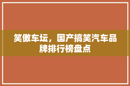 笑傲车坛，国产搞笑汽车品牌排行榜盘点