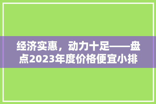 经济实惠，动力十足——盘点2023年度价格便宜小排量汽车排行榜