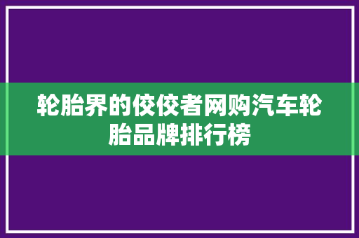 轮胎界的佼佼者网购汽车轮胎品牌排行榜
