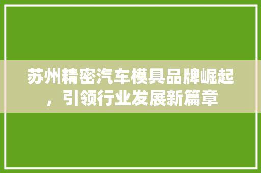 苏州精密汽车模具品牌崛起，引领行业发展新篇章