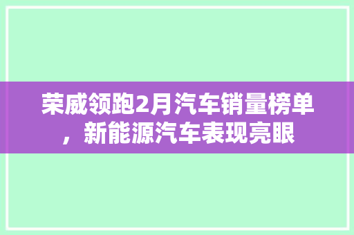 荣威领跑2月汽车销量榜单，新能源汽车表现亮眼