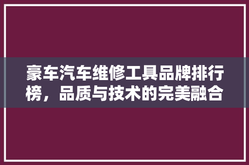 豪车汽车维修工具品牌排行榜，品质与技术的完美融合