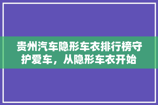贵州汽车隐形车衣排行榜守护爱车，从隐形车衣开始