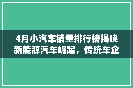 4月小汽车销量排行榜揭晓新能源汽车崛起，传统车企面临挑战