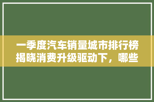 一季度汽车销量城市排行榜揭晓消费升级驱动下，哪些城市领跑汽车市场