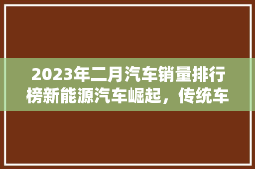 2023年二月汽车销量排行榜新能源汽车崛起，传统车企转型升级
